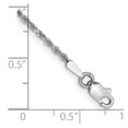 thumbnail image 3 of Auriga Fine Jewelry 14K White Gold 1.5mm Diamond-cut Rope with Lobster Clasp Chain Bracelet 8inch for Women, 3 of 5