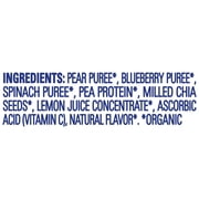 Happy Tot Organics Fiber & Protein, Stage 4, Pears Blueberries & Spinach Organic Tot Food, 4 oz. (8 pack)