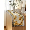 thumbnail image 5 of Table Runner 48 Inches Long for Kitchen Dining, Sunflowers Dresser Scarf Farmhouse, Dining Table Decorations for Wedding/Parties, Summer Country Botanical Yellow Flowers Plaid 13 x 48 In, 5 of 8