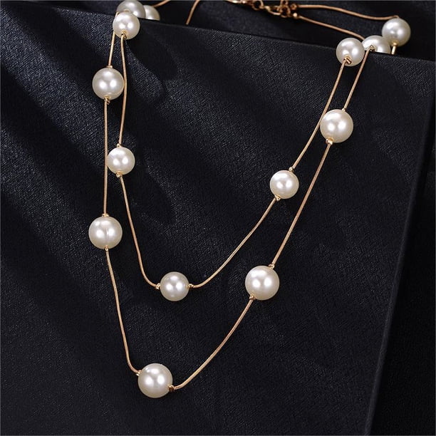 Cadena de suéter de otoño e invierno para mujer, completa con collar de perlas largo, joyería, borla, colgante, accesorios