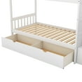 thumbnail image 6 of Twin over Full/Twin Bunk Bed, Convertible Bottom Bed, Storage Shelves and Drawers, White, 6 of 6