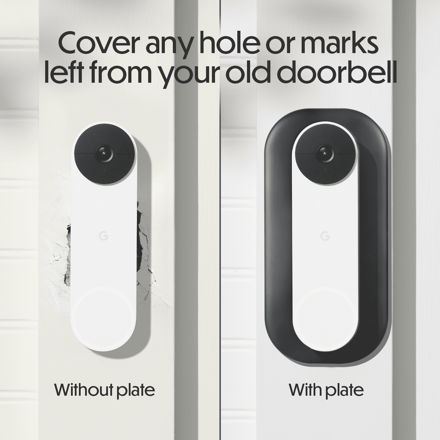 Wasserstein Wall Plate For Google Nest Doorbell (battery) - Made for Google Nest<br>