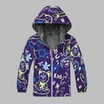 thumbnail image 2 of abtuhar Toddler Jacket,Kids Jacket,Girls Outdoor Floral Fleece Lined Light Windproof Jacket with Hood Purple 11 Years, 2 of 5