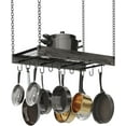 thumbnail image 6 of Pot Rack, Ceiling Mounted Pot Hanger, Vintage Pot Rack for Kitchen, Pot Storage Organizer, with 12 S-Shaped Hooks, for Cookware Storage, Space Saving, Charcoal Black and Black, 6 of 15