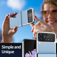 thumbnail image 3 of for Samsung Galaxy Z Flip 4 Case,Slim Thin Lightweight Non-Slip Leather Back Electroplated Frame Shockproof Protective Phone Case with Hinge Protection for Samsung Galaxy Z Flip 4 5G (Sky Blue), 3 of 14