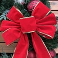 thumbnail image 5 of Red Velvet Gold Edge Bow - 10" Wide, 18" Long Tails, Christmas, Wreath, Farmhouse Country, Fall Decor, Winter Decor, Valentine's Day, 5 of 5