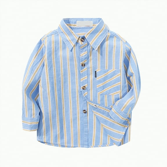 TOWED22 Toddler Kids Flannel Shirt Jacket Plaid Long Sleeve Lapel Button Down Shacket Baby Fall Christmas Coat for Boys Girls(Light Blue,10-12 Y)