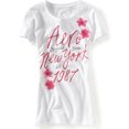 thumbnail image 1 of Aeropostale - Camiseta gráfica para mujer con diseño de flores brillantes 87, color blanco, grande, 1 of 2