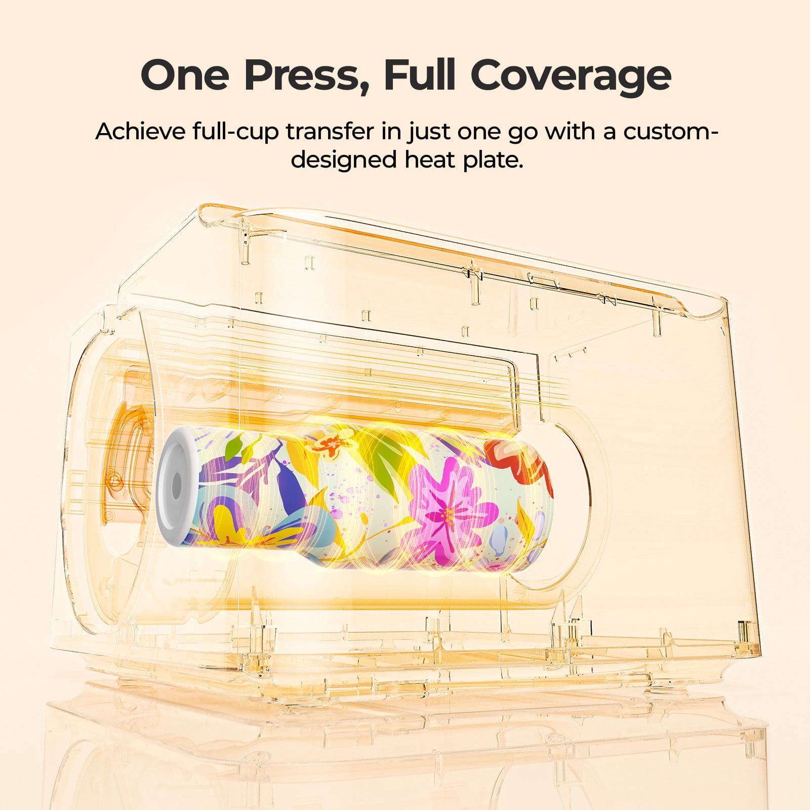 HTVRONT Auto Tumbler Heat Press 2 - A200 Full Cup Transfer Heat Press Machine for 40 OZ Tumbler with Handle, Heat Even and Quick Cups Sublimation Machine with Adjustable Pressure,White
