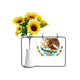 thumbnail image 1 of Emblema nacional país México Tarjeta de bendición de jarrón de girasol artificial, 1 of 3