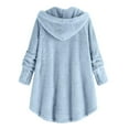 thumbnail image 3 of Bed Jackets for Teens Girls Sherpa Fleece Blanket Jacket Oversized Button Down Fuzzy Long Coat Winter Sweaters, 3 of 5