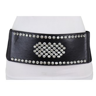 Black Womans Elastic Belt with dark Silver Buckle by Galeries Lafayette Paris Galeries Lafayette Paris | Accessories | Black Womans  main image 4