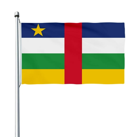 Aihccy Central African Republic Flag with Brass Grommets Size - 3x5Ft