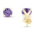 thumbnail image 3 of AFFY 4mm Round Cut Simulated Alexandrite Stud Earrings in 14k Yellow Gold Over Sterling Silver, 3 of 5