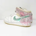thumbnail image 5 of Ni - ke Ni - ke Boys Air Jordan 1 Mid DD1666-100 White Basketball Shoes Sneakers Size 6Y, 5 of 5