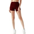 thumbnail image 6 of Cadmus Women's 3 Pack High Waist Athletic Shorts Yoga Spandex Gym Workout Shorts with Pockets,Burgundy,Grey,Black,X-Large, 6 of 9