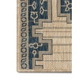thumbnail image 3 of Well Woven Custom Size Indoor/Outdoor Runner-Choose Your Length-Siare Blue & Beige Flat-Weave Oriental Medallion Pattern 31 Inch Wide x 15 Feet Long Runner (31" x 15' Runner) Rug, 3 of 5