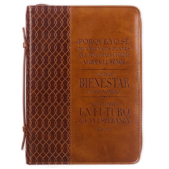 Funda para Biblia Regalos de Arte Cristiano Jeremías 29:11 Cuero Sintético Marrón