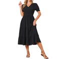 thumbnail image 2 of INSPIRE CHIC Women's Summer Dresses Smocked Floral Sundress Tiered Beach Flowy Boho Maxi Dress S Black, 2 of 6