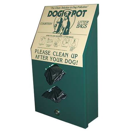 DOGIPOT 15-1/2" Green Aluminum, PetWaste Bag Dispenser, 1002-2