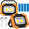 thumbnail image 1 of Foco De Construcción LED Batería 2 Juegos, Foco Recargable Con Batería 30W 2000LM, Luz De Trabajo LED Portátil USB, Para Garaje, Camping, Pesca, Sitio De Construcción De Emergencia, 3 Modos De, 1 of 5