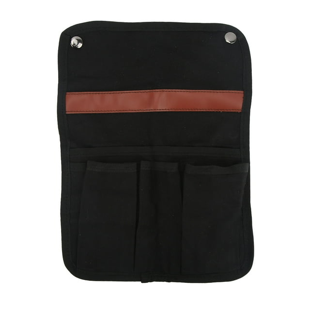 Bolsa colgante para silla de Camping, bolsa de almacenamiento lateral con reposabrazos de lona con múltiples bolsillos para pesca al aire libre, Picnic, color negro