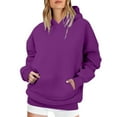 thumbnail image 3 of BODOAO Hoodies for Women Oversized Sweatshirts Fall Fashion Outfits 2025 Casual Sweaters Tops Fleece Cute Workout Sweatshirts Oversized Hoodies Fleece Sweatshirts Pullover Winter Clothes Purple M, 3 of 7