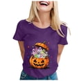 thumbnail image 5 of Akiihool Pumpkin Shirt Halloween Shirts Womens Witch Tshirts They Missed One Shirt Spooky Tee Tops (Purple,S), 5 of 8