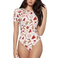 thumbnail image 2 of Picia Gingerbread Holiday Sweets Womens One Piece Swimsuits Modest Tummy Control Bathing Suits Lace Up Slimming Swim Suit-Small, 2 of 9
