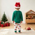 thumbnail image 3 of Kaprioy Baby Boy Romper Infant Baby Boy Christmas Clothes Set MY 1st Christmas Romper Long Sleeved Romper With Printed Pants Hat Holiday Dress Set, 3 of 5