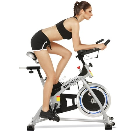 Ancheer Indoor Cycling Exercise Bike with 40 lb. Flywheel and Belt (Best Belt Drive Bikes)
