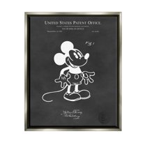 Stupell Industries Bold Mouse Vintage Patent Graphic Art Luster Gray Floating Framed Canvas Print Wall Art, Design by Karl Hronek