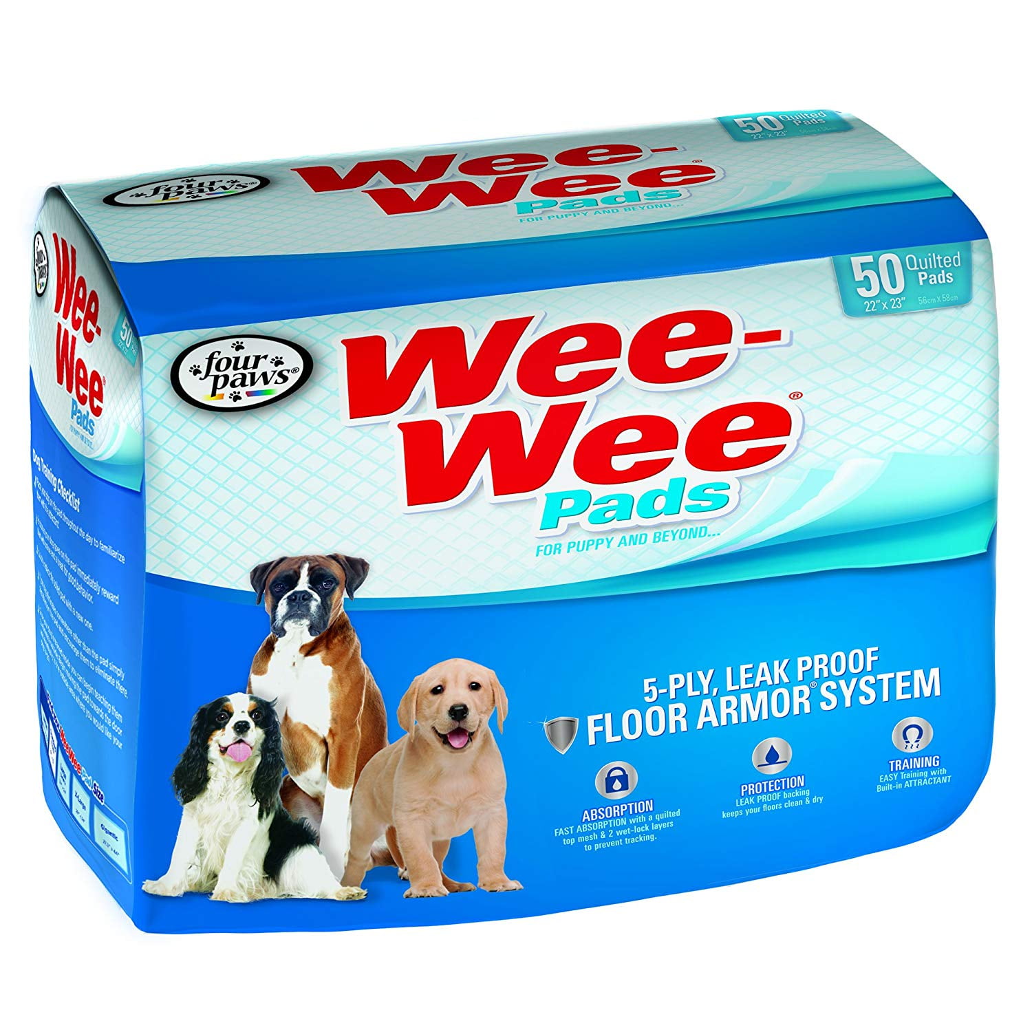 WeeWee Standard Puppy Pads, 50 Ct, Dog training pad with