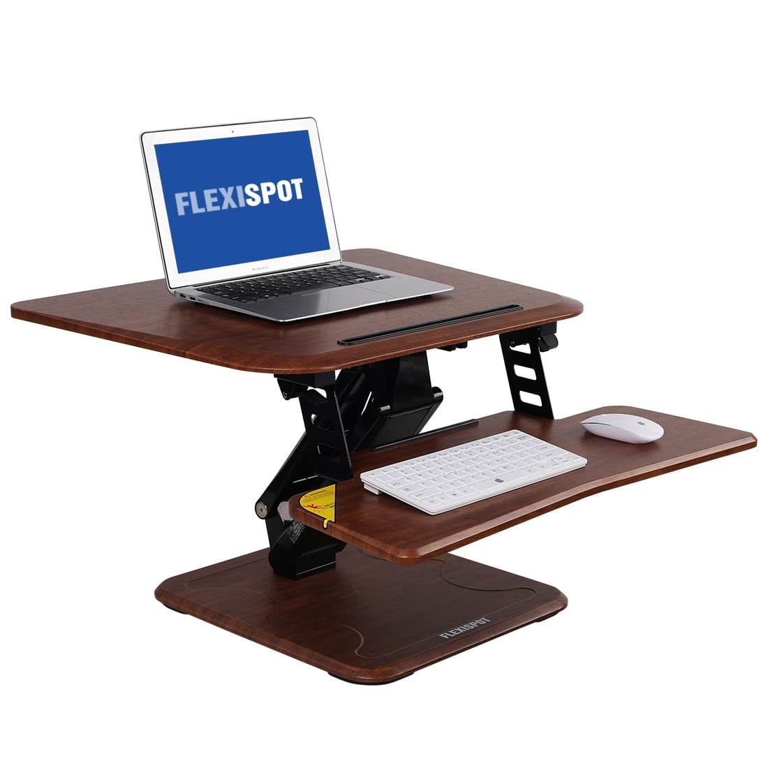 Flexispot M5n Desk Riser Height Adjule Standing Converter With Quick Release Keyboard Tray 27 Mahogany