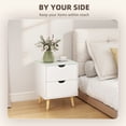 thumbnail image 4 of Modern Nightstand Set of 2, Bedside Table with 2 Drawers and Wood Legs, 4 of 10