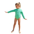 thumbnail image 2 of Lixiuxyad Long Sleeve Rash Guard Swimsuit For Girls UPF 50 Sun Piece Surfing Swimwear Beach Pool Outfit,Swimwear Sets Sizes 3-4 Years Green, 2 of 6