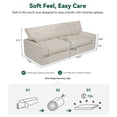 thumbnail image 6 of BEHOST 75.6" Chenille 3-Seater Sofa with Extra Deep Seats，Upholstered Couch with Side Storage & 2 Pillows, Cloud Sofa for Living Room，White, 6 of 10