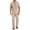 Khaki, variant on Men 2 Piece Set Linen Outfit Casual Short Sleeve Button Down Shirt and Linen Pants