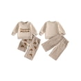 thumbnail image 2 of RUINIXCW Toddler Baby Boy Thanksgiving Outfit Fall Winter Clothes Homemade Rolls Letter Croissant Embroidered Long Sleeve Crewneck Sweatshirt and Plaid Pants Set, 2 of 9