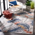 thumbnail image 3 of SAFAVIEH Cabana Kade Botanical Indoor/Outdoor Area Rug, Grey/Navy, 9' x 12', 3 of 11