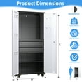 thumbnail image 4 of JAORD Metal Rolling Storage Cabinet with 2 Drawers & Pegboards, Adjustable Shelf & Locking Doors - Garage Cabinets for Tool Storage, Assemble Required, 4 of 7