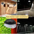 thumbnail image 4 of Paquete de 6 9 luces LED solares para canalones, luces solares impermeables para exteriores para cercas de jardín, aleros, paredes, Patio, garaje, acera (IP55 l, 4 of 5