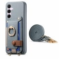 thumbnail image 2 of For Samsung Galaxy S26 5G 6.7" Phone Case Wallet With Card Holder,PU Leather Case,Ring Holder Kickstand Magnetic Protective Women Men Cover With Shoulder Strap,Blue,For Galaxy S26 (5G), 2 of 10