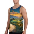 thumbnail image 2 of Hirioo Sunflowers At Sunset for Men's Workout Tank Top Sleeveless Shirts Quick Dry for Men-Large, 2 of 7