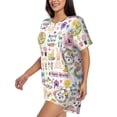 thumbnail image 2 of Wukai Spring Flowers Birds Print Women's Pajama Set - Short-Sleeve Top and Shorts with Elastic Waistband and Pockets for Loungewear, Yoga, and Casual Wear-3X-Large, 2 of 8