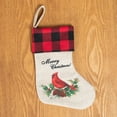 thumbnail image 4 of Lubelski Christmas Tree Elk Bird Pattern Hanging Storage Bag Linen Xmas Stocking Decor, 4 of 7