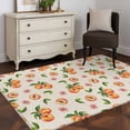 thumbnail image 4 of Summer Peach Large Area Rugs for Bedroom Living Room, Non Slip Carpet Bedside Rug, Tropical Fruit Rustic Flowers Watercolor Rectangular Floor Cover Kitchen Accent Rug 4'x6' for Dining Room/Office, 4 of 9