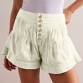 thumbnail image 2 of SnZhen Shorts for Women Trendy Women Fashion Elastic Waist Solid Color Casual Pants Wide Leg P Ants, 2 of 7