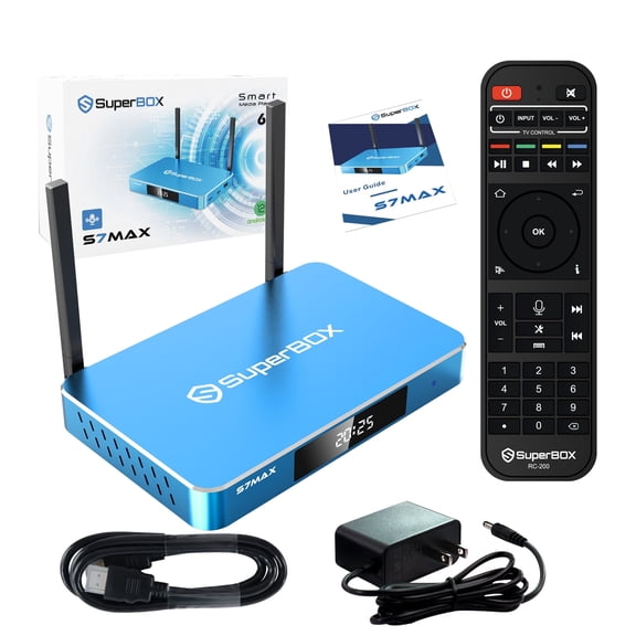 2026 SuperBox S7 MAX Fully Loaded,2026 Newest Pack, 4GB RAM 64GB ROM, Smart TV Box with Voice Remote, Time Shift, Parental Control,7Days Time
