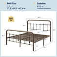 thumbnail image 3 of Allewie Full Size Metal Platform Bed Frame with Victorian Style Wrought Iron-Art Headboard/Footboard, Antique Gold, 3 of 6